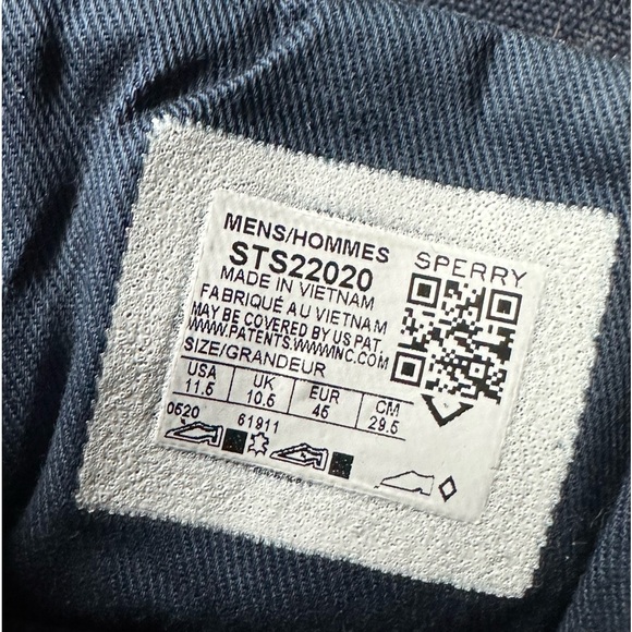 SPERRY ⚓️ Men’s Navy & Tan Canvas and Leather Boat Shoes - Size 11.5 - Picture 5 of 14